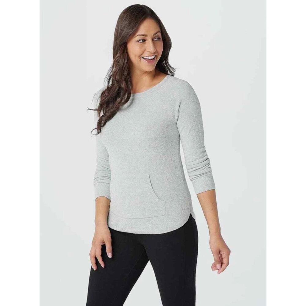 Barefoot Dreams CozyChic Raglan Pullover Sweater Soft Casual White Sz 3X